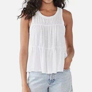NWOT Sundry Tiered Tank White Size 1 (S)